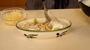 #9 ネギと比内地鶏のグラタン