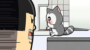 第77・78話 第77話「食いしん坊の猫にタイマー式エサ入れを買った」/第78話「とにかく猫用TVが見たい猫たち」