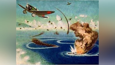 日本軍初の米船空爆