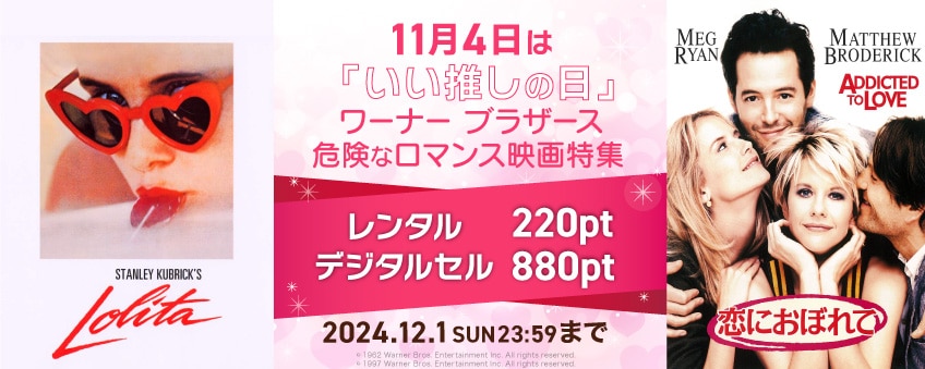 【期間限定】11月4日は「いい推しの日」 ワーナー ブラザース 危険なロマンス映画特集